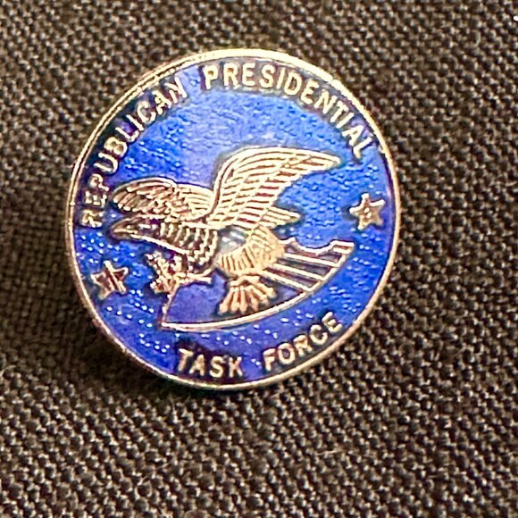 Vintage Republican Presidential Task Force Tie Tack Pin Enameled Metal - Picture 4 of 4